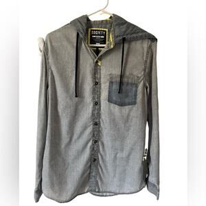 Society of the Sun Blue:Gray Casual Beach shirt Med